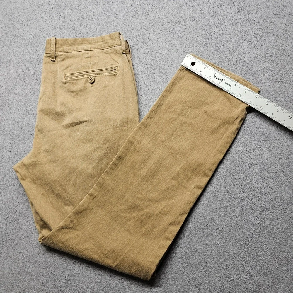 J.Crew 770 Chino Pants Men's 33x32 Tan Flat Front Stretch Straight Fit Outdoor